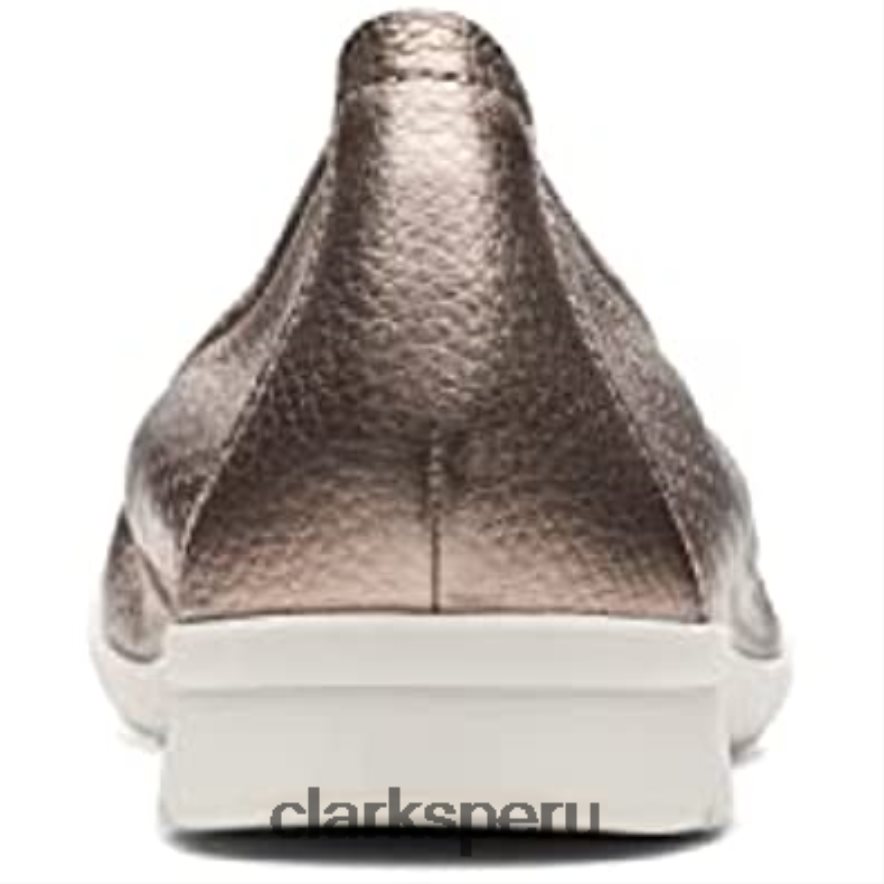 Clarks Jenette Easy, bailarinas de piel metalizada para mujer mujer Clarks 40N4LX2394