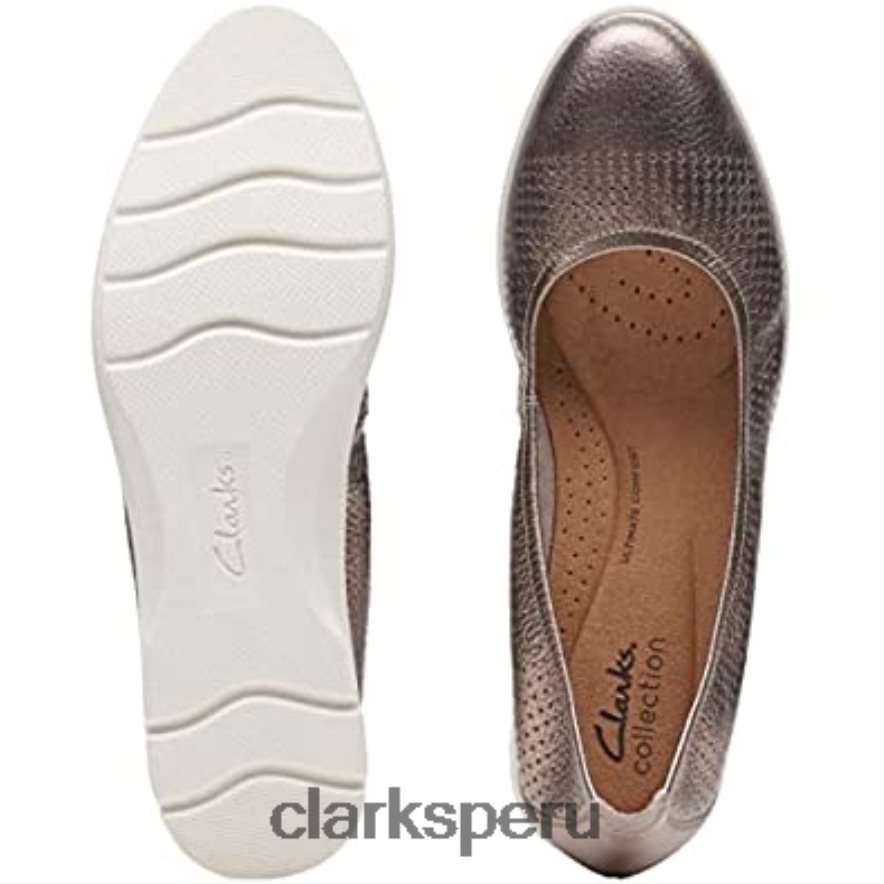 Clarks Jenette Easy, bailarinas de piel metalizada para mujer mujer Clarks 40N4LX2394