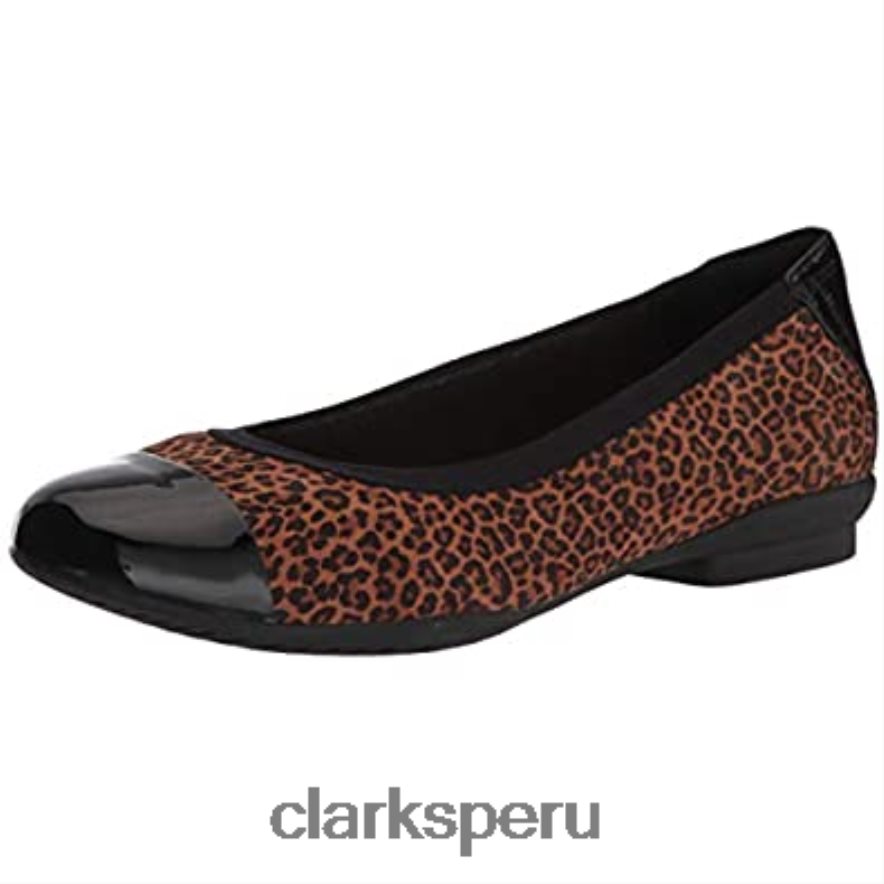 Clarks Sara Orchid, bailarinas con estampado de leopardo para mujer mujer Clarks 40N4LX2050 leopardo
