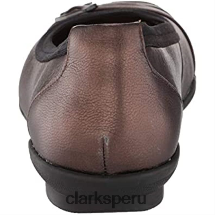 Clarks Sara Tulip, bailarinas de mujer de piel metalizada mujer Clarks 40N4LX2730 cuero metalizado