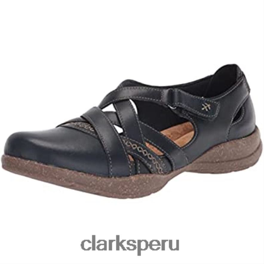 Merceditas Clarks Roseville Step para mujer de piel azul marino mujer Clarks 40N4LX2858 cuero azul marino