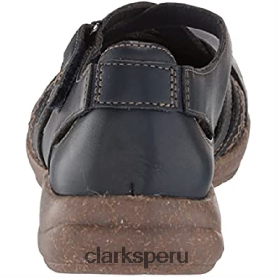 Merceditas Clarks Roseville Step para mujer de piel azul marino mujer Clarks 40N4LX2858 cuero azul marino