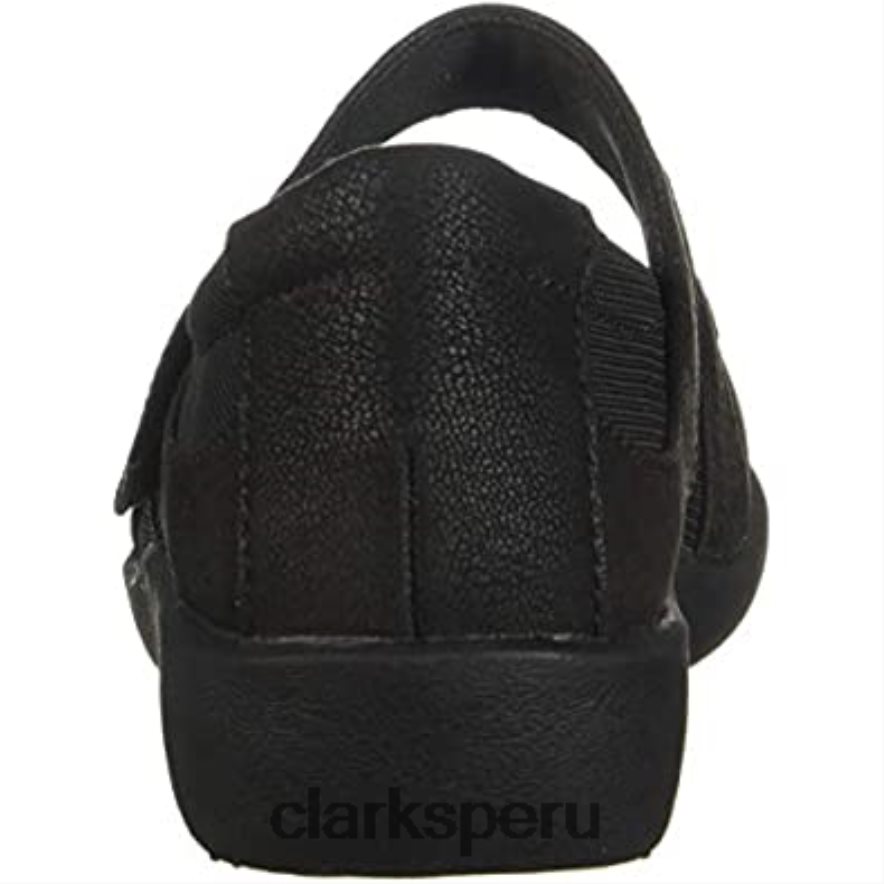Merceditas Clarks Sillian Bella para mujer, color negro plano mujer Clarks 40N4LX1218 negro