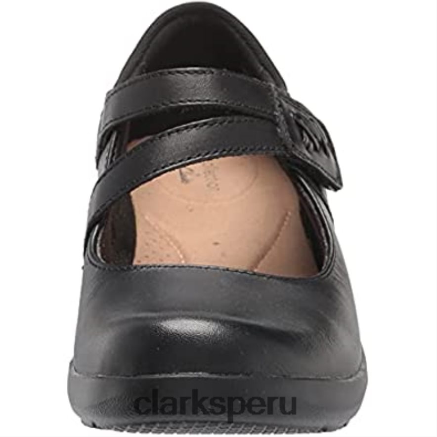 Merceditas clarks angie bell de mujer de piel negra mujer Clarks 40N4LX1995 cuero negro