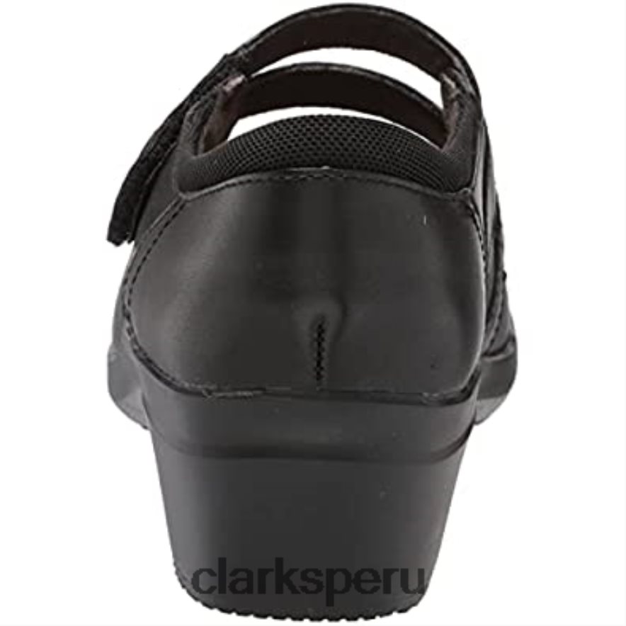 Merceditas clarks angie bell de mujer de piel negra mujer Clarks 40N4LX1995 cuero negro