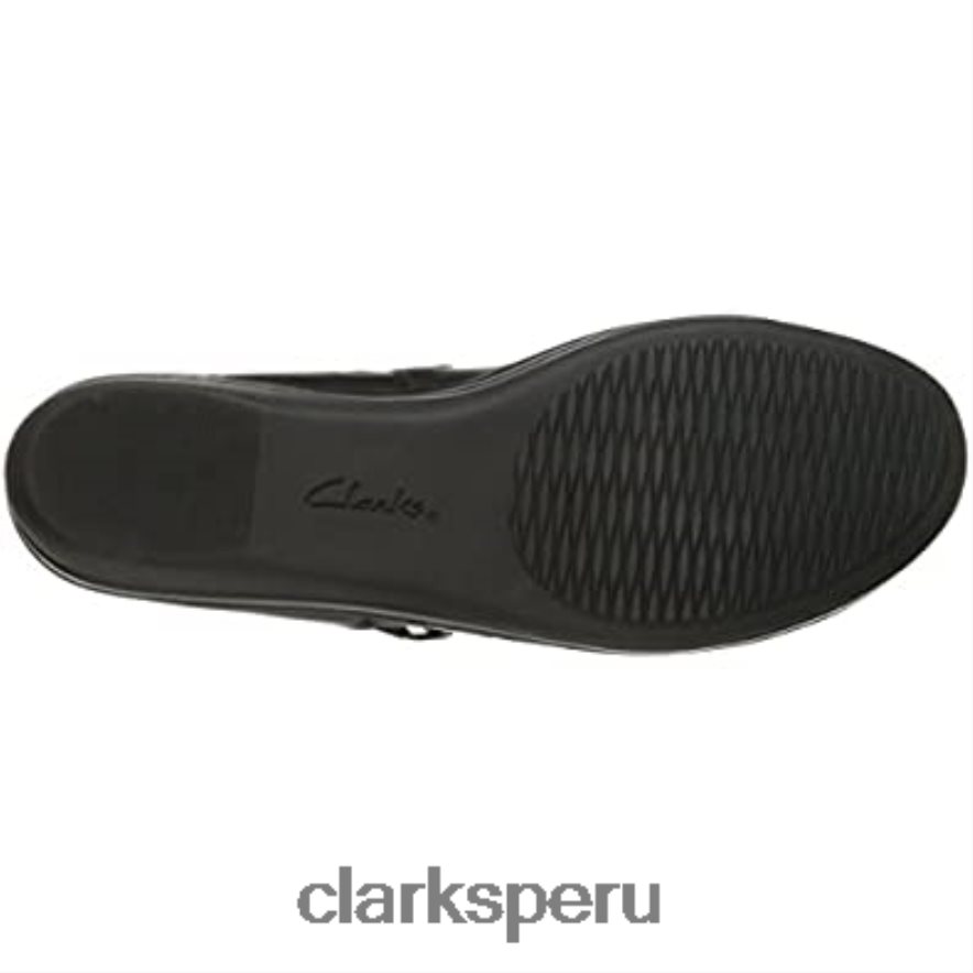 Zapatos planos clarks everlay iris de mujer de cuero negro mujer Clarks 40N4LX2795 cuero negro