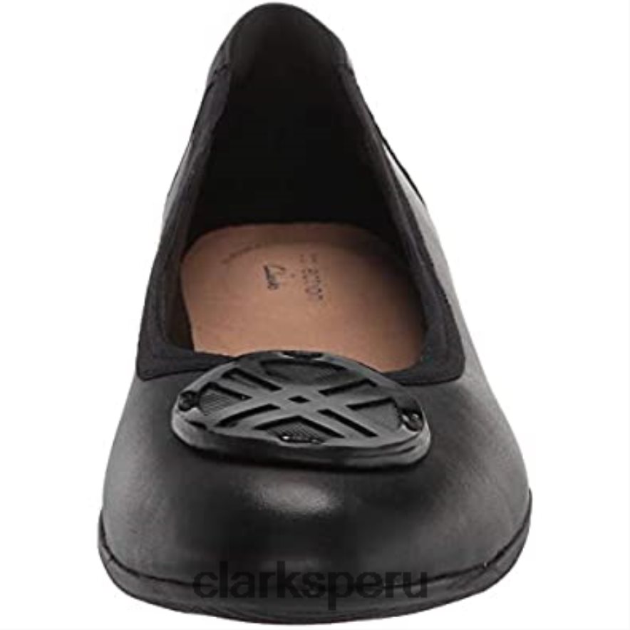 bailarina baja sara wil mujer clarks cuero negro mujer Clarks 40N4LX621 cuero negro