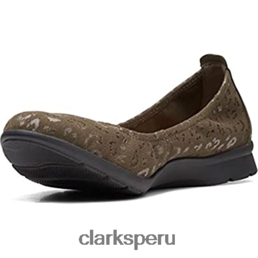 bailarina jenette easy mujer tela clarks verde oliva mujer Clarks 40N4LX253