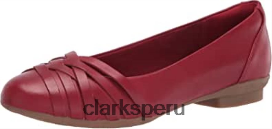 bailarina sara clover mujer clarks cuero rojo mujer Clarks 40N4LX1653