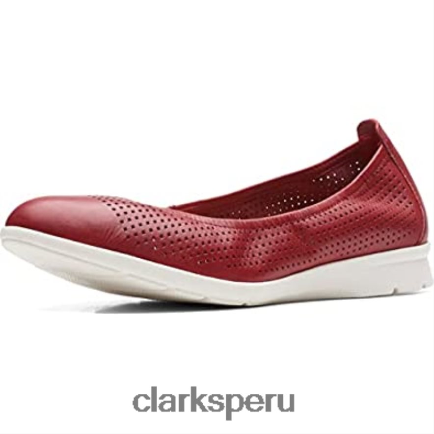 bailarinas clarks jenette easy de frijol rojo para mujer mujer Clarks 40N4LX884