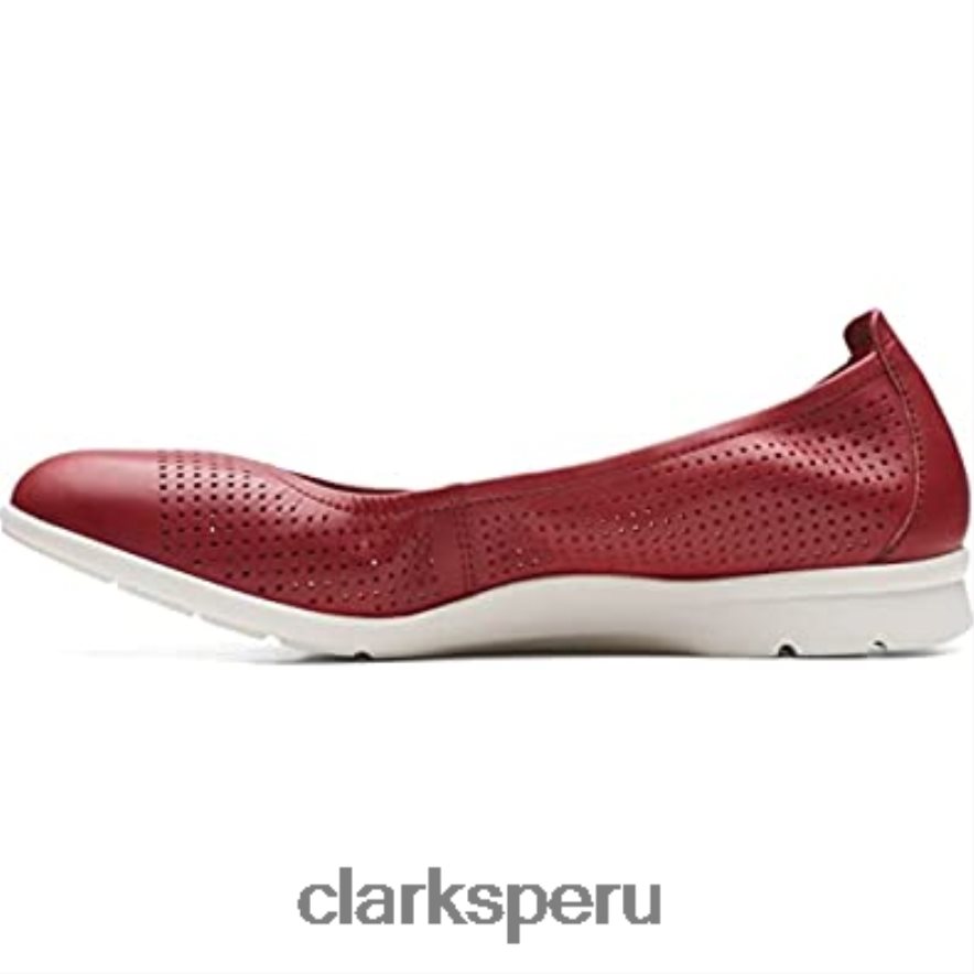 bailarinas clarks jenette easy de frijol rojo para mujer mujer Clarks 40N4LX884