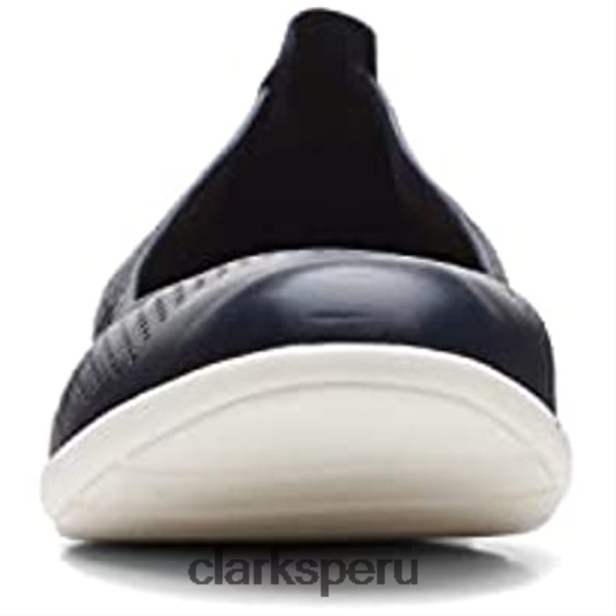 bailarinas jenette facilidad mujer clarks azul marino cuero mujer Clarks 40N4LX1391