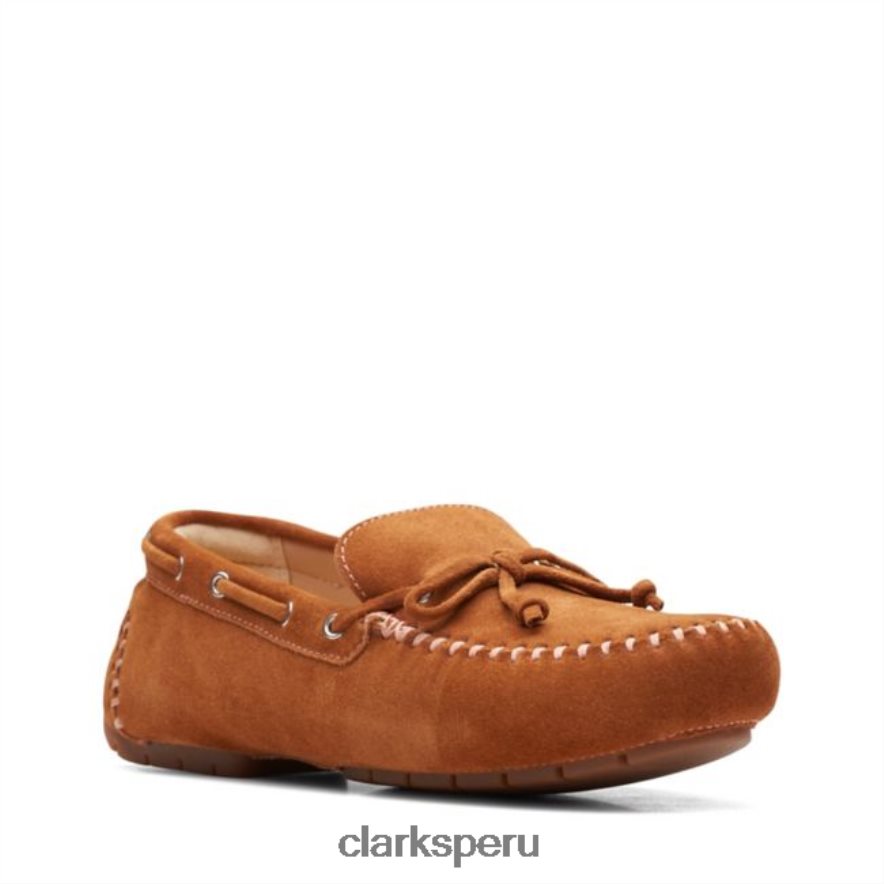 c mocc tie ante marrón claro clarks ante marrón mujer Clarks 40N4LX6543 gamuza color canela