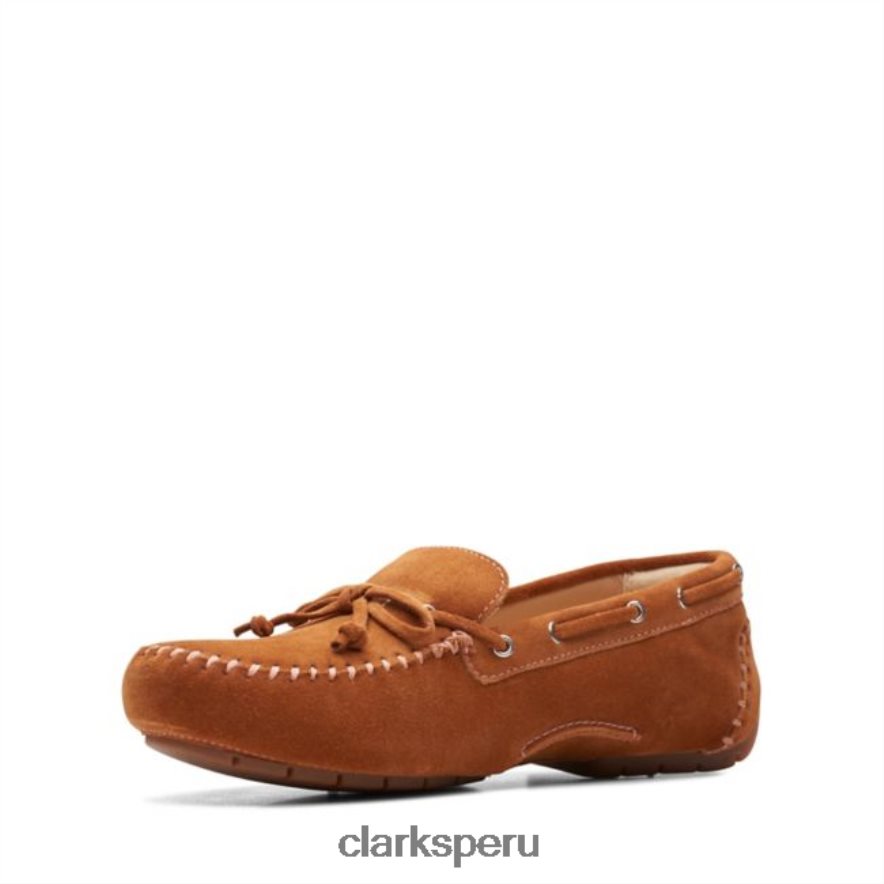 c mocc tie ante marrón claro clarks ante marrón mujer Clarks 40N4LX6543 gamuza color canela