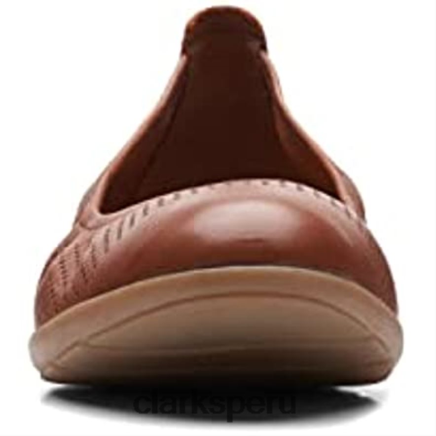 clarks jenette facilidad bailarinas de mujer de cuero tostado mujer Clarks 40N4LX1924