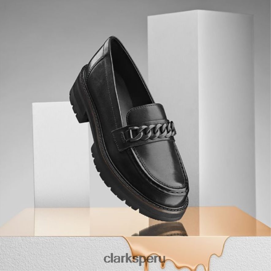 cuero negro clarks orianna borde cuero negro mujer Clarks 40N4LX5043 cuero negro