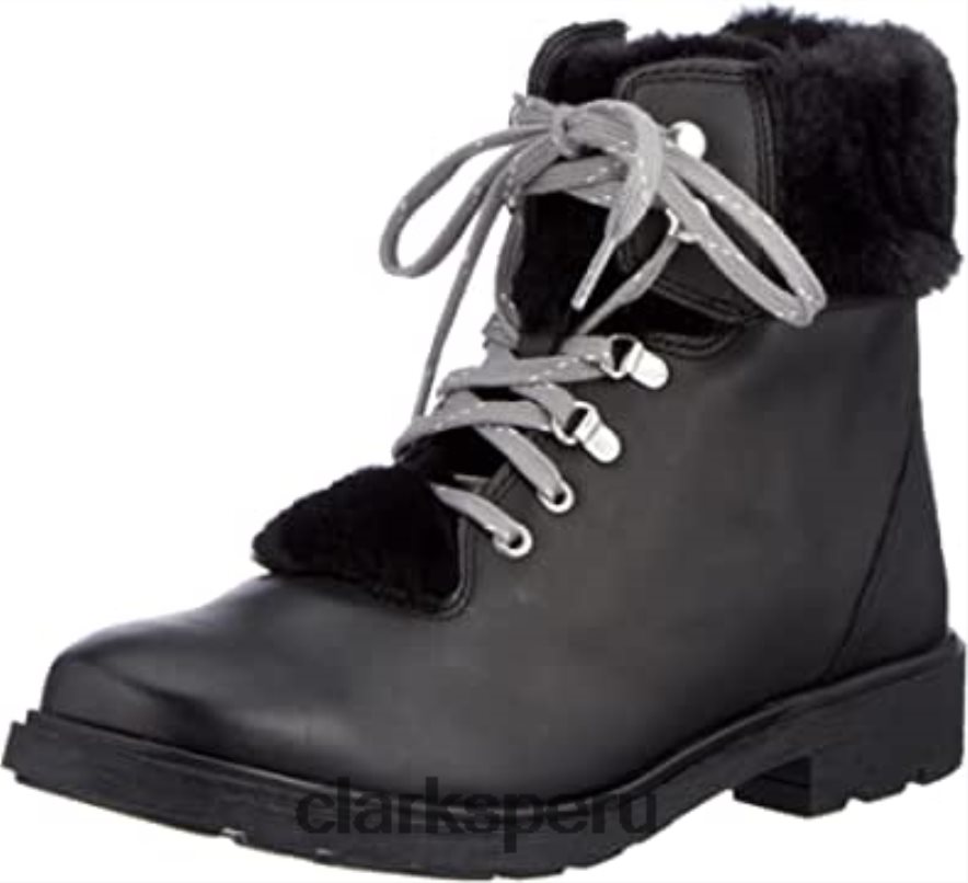 Bota de nieve para niña Clarks Astrol Hiker K de piel negra niños Clarks 40N4LX2571 cuero negro