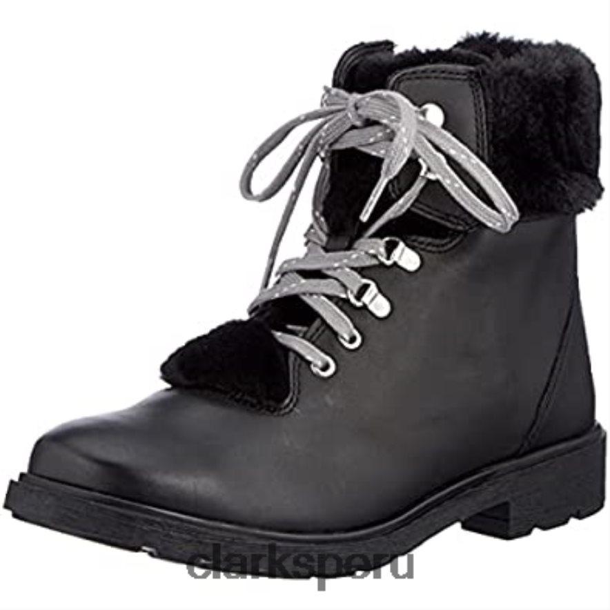 Bota de nieve para niña Clarks Astrol Hiker K de piel negra niños Clarks 40N4LX2571 cuero negro