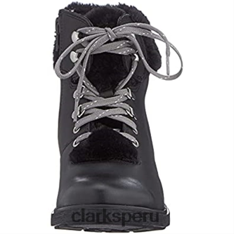 Bota de nieve para niña Clarks Astrol Hiker K de piel negra niños Clarks 40N4LX2571 cuero negro