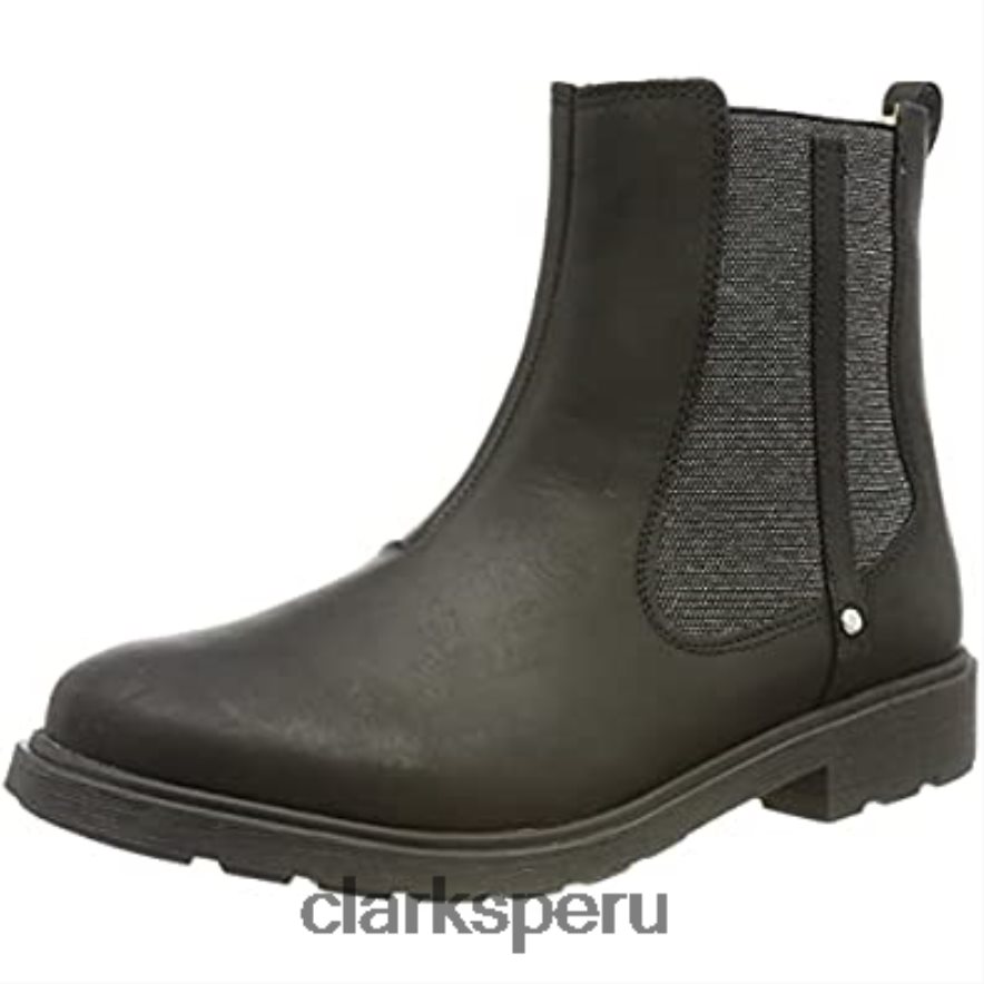 Botas chelsea clarks astrol ork de piel negra para niña niños Clarks 40N4LX2969 cuero negro
