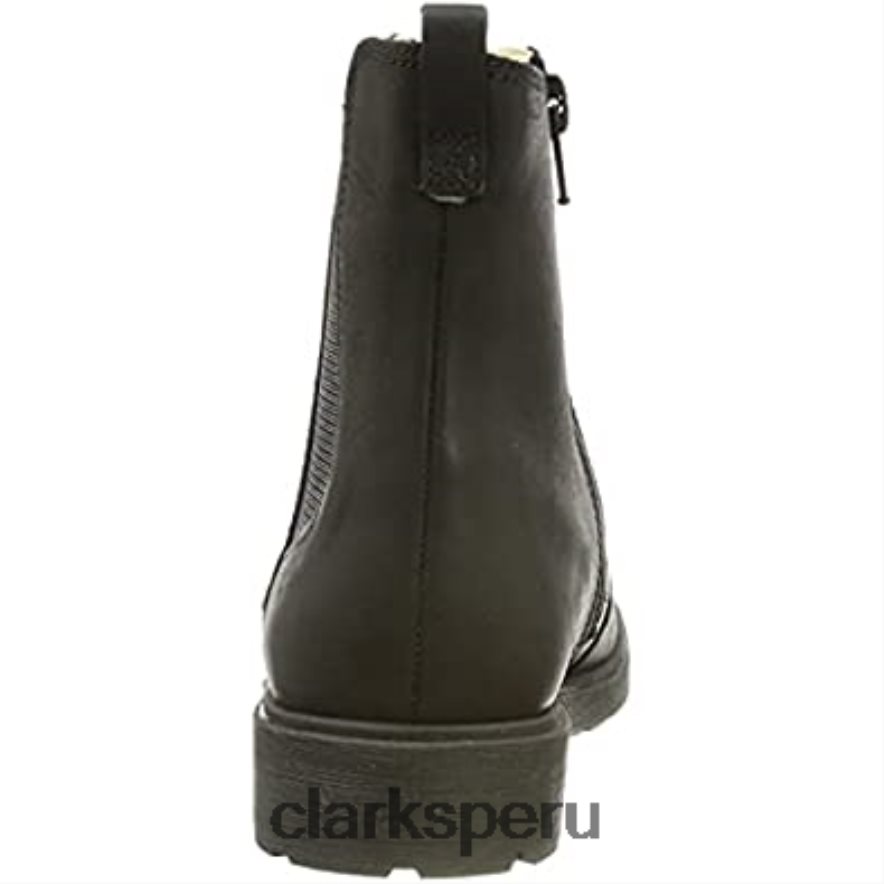 Botas chelsea clarks astrol ork de piel negra para niña niños Clarks 40N4LX2969 cuero negro
