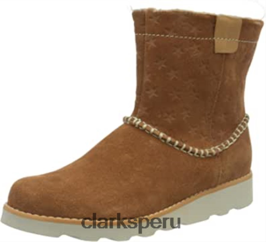 Botas clarks Crown Piper K para niña de ante color canela niños Clarks 40N4LX2122 gamuza color canela