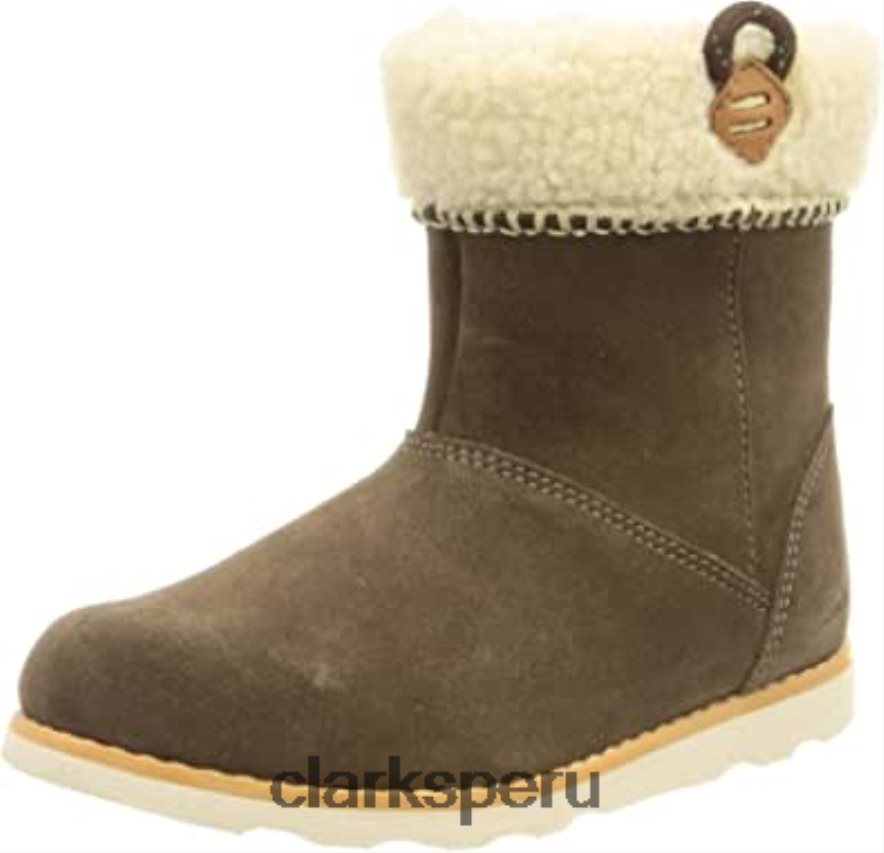 Botas de nieve Clarks Crown Loop T para niña, ante color nogal niños Clarks 40N4LX1386 gamuza nogal
