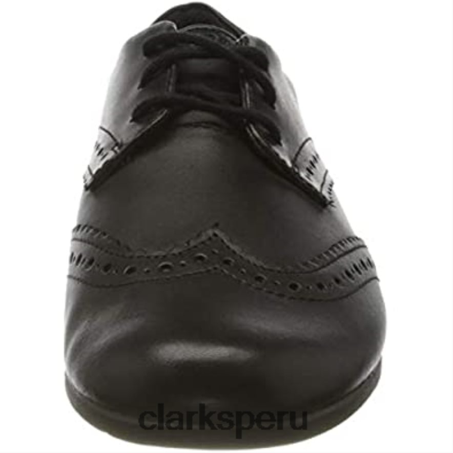 botas clarks negras sami walk k derbys para niña niños Clarks 40N4LX2672 cuero negro cuero negro