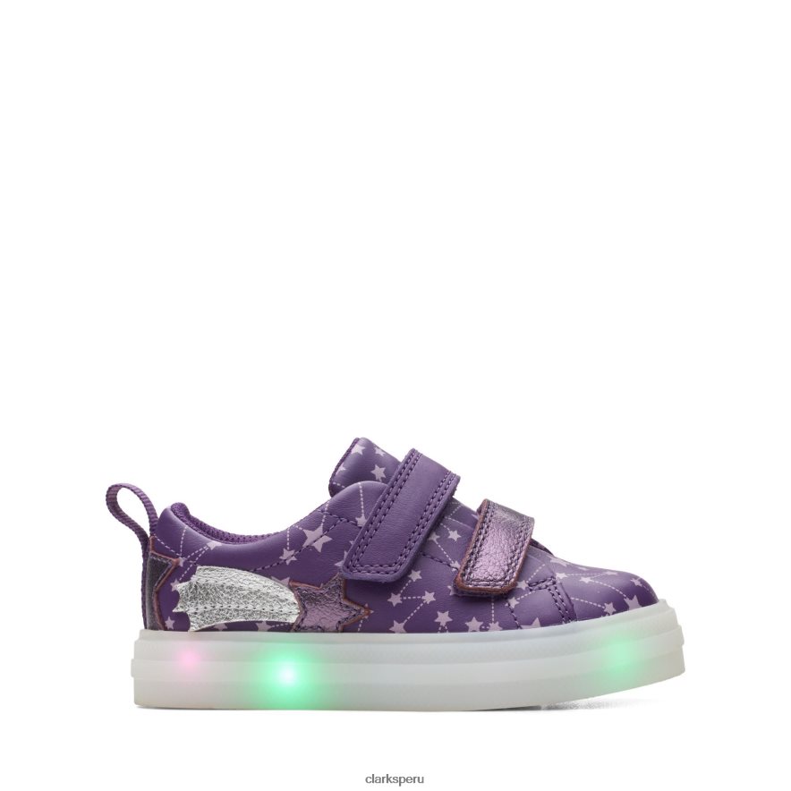 clarks flare fly t morado niños Clarks 40N4LX3802 púrpura