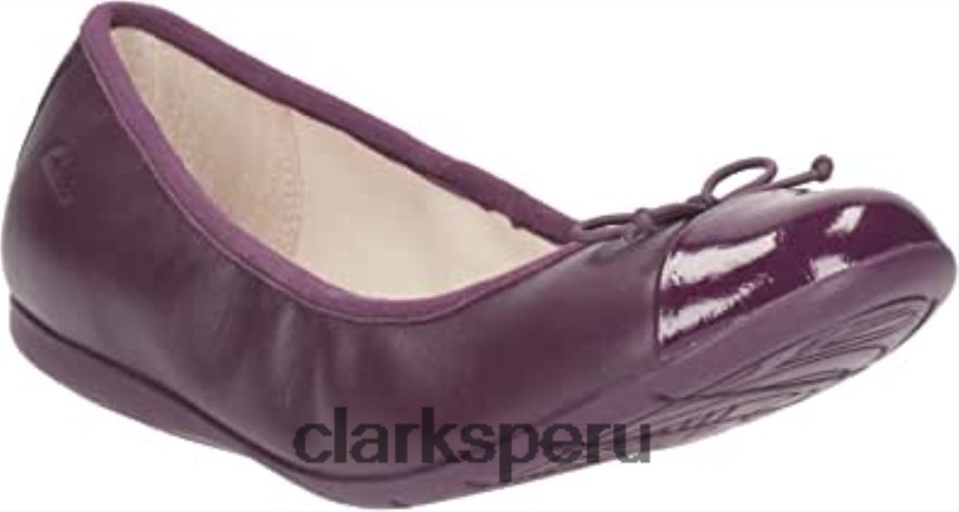 zapatos de cuero clarks purple dance puff jnr para niña niños Clarks 40N4LX2041 púrpura
