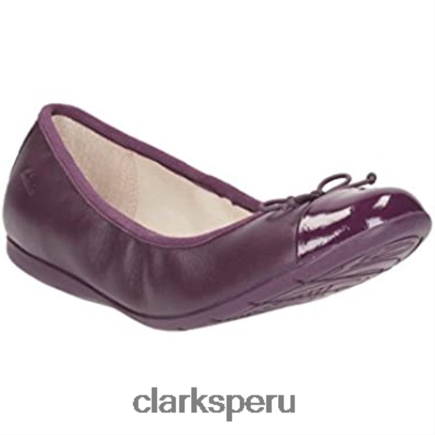 zapatos de cuero clarks purple dance puff jnr para niña niños Clarks 40N4LX2041 púrpura