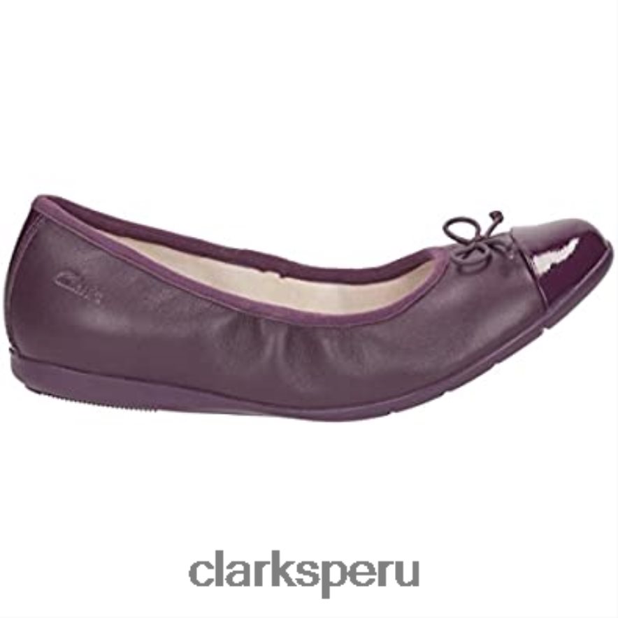 zapatos de cuero clarks purple dance puff jnr para niña niños Clarks 40N4LX2041 púrpura