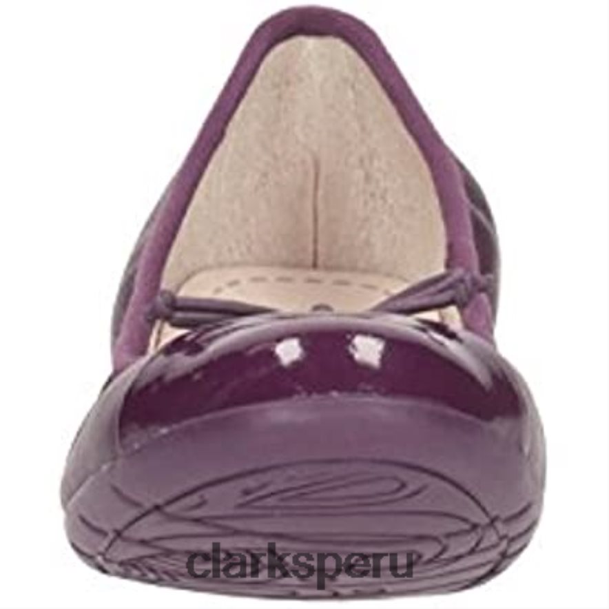 zapatos de cuero clarks purple dance puff jnr para niña niños Clarks 40N4LX2041 púrpura