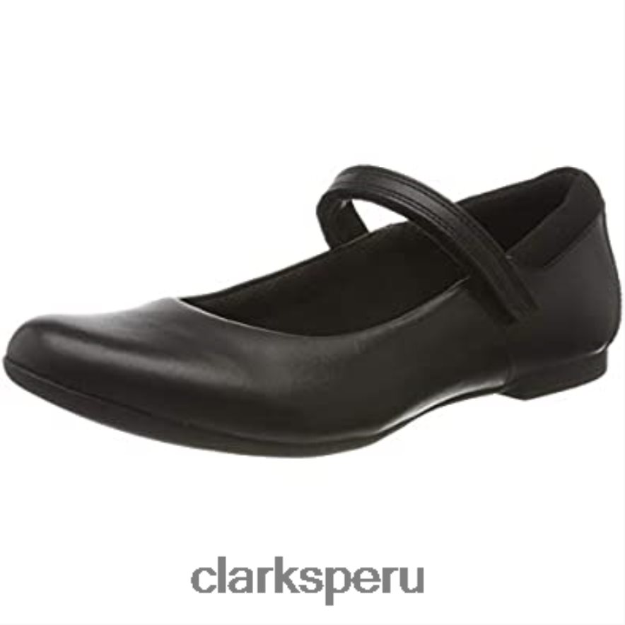 Bailarinas clarks scala Dawn y de niña en negro niños Clarks 40N4LX2681 cuero negro