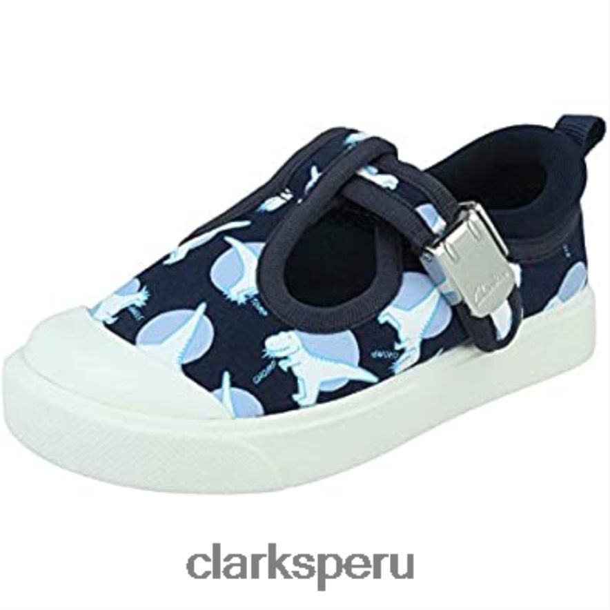 clarks azul marino interés marino interés bailarinas city dance t para niña niños Clarks 40N4LX1777 interés azul marino interés marino