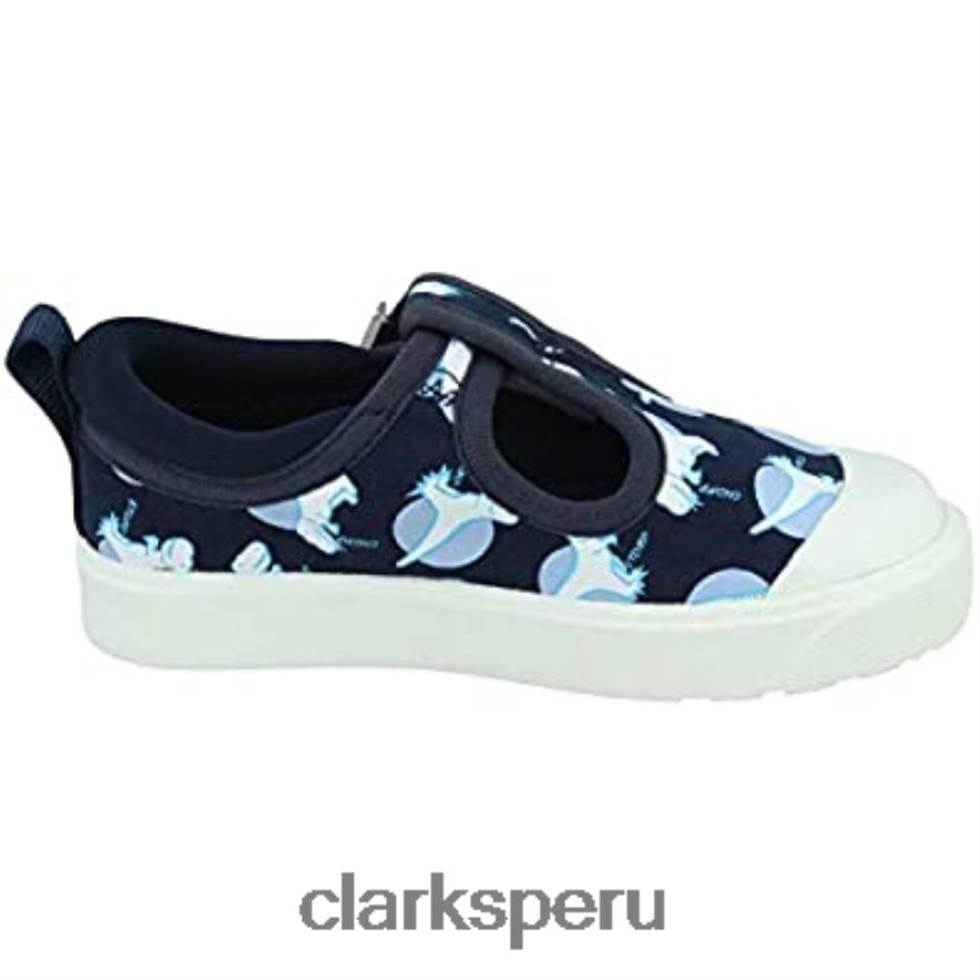 clarks azul marino interés marino interés bailarinas city dance t para niña niños Clarks 40N4LX1777 interés azul marino interés marino