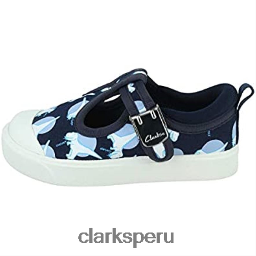 clarks azul marino interés marino interés bailarinas city dance t para niña niños Clarks 40N4LX1777 interés azul marino interés marino