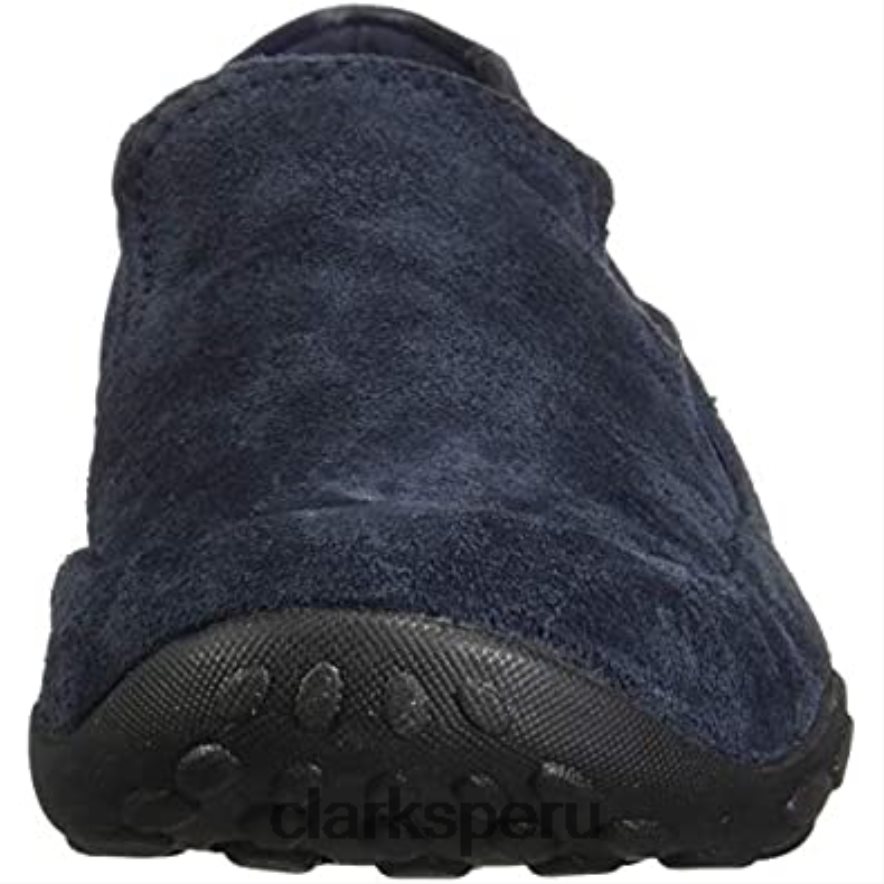 mocasín niña haley park ante azul marino flat clarks niños Clarks 40N4LX2260 gamuza azul marino