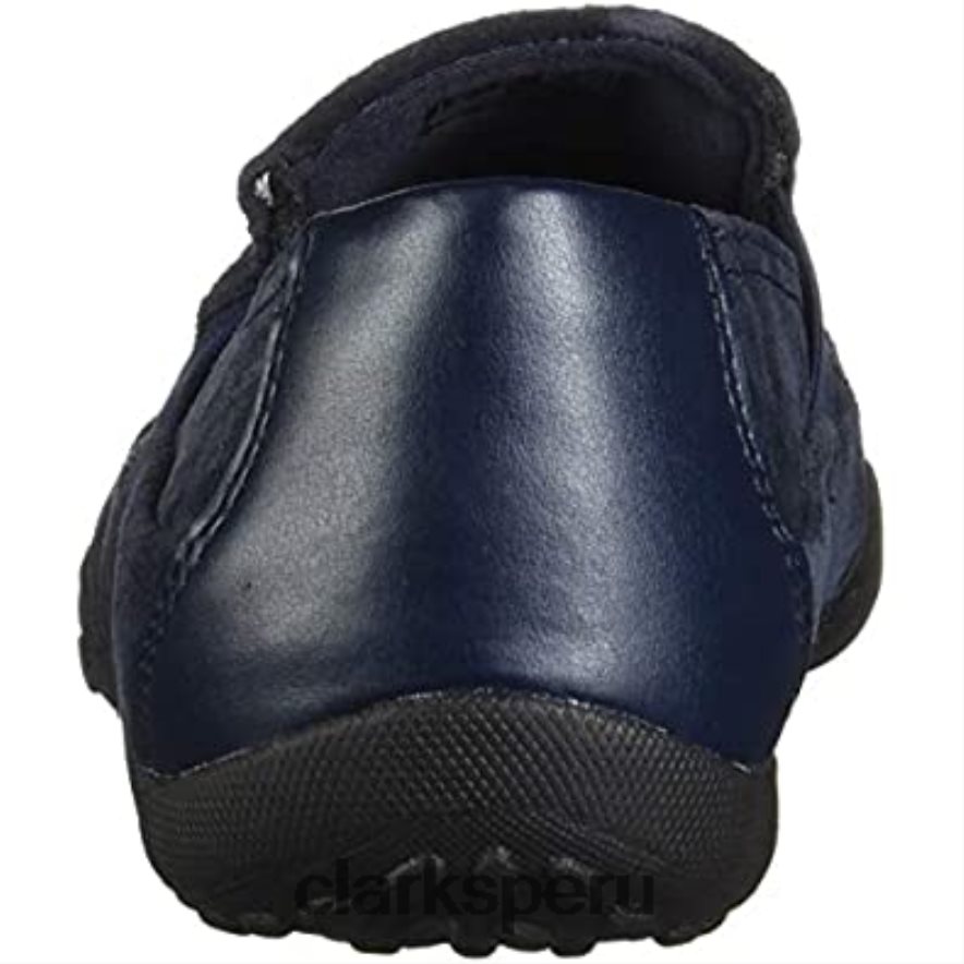 mocasín niña haley park ante azul marino flat clarks niños Clarks 40N4LX2260 gamuza azul marino