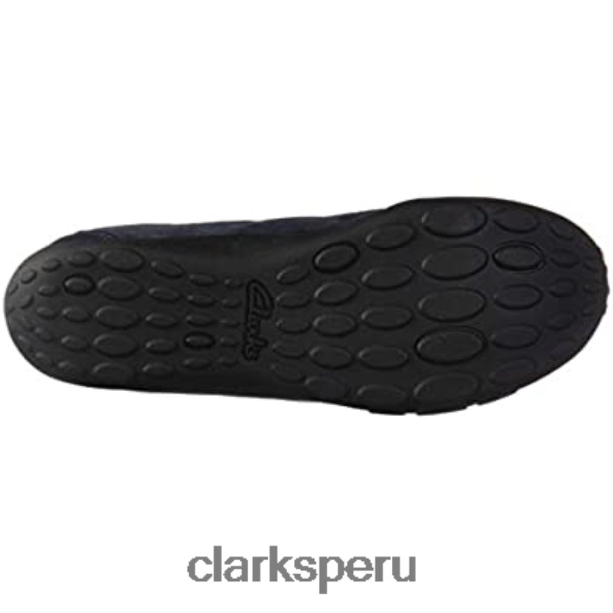 mocasín niña haley park ante azul marino flat clarks niños Clarks 40N4LX2260 gamuza azul marino