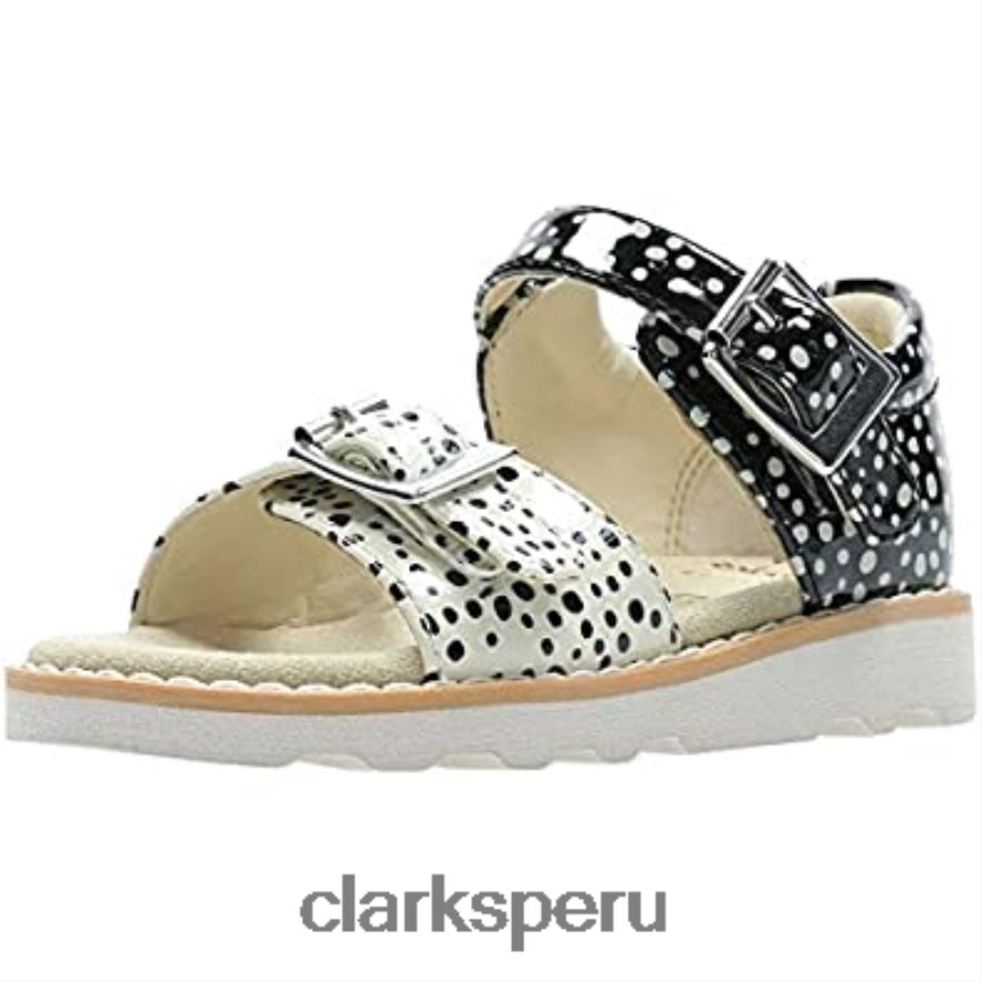 Clarks Crown Bloom T sandalias con tira trasera para niña negro niños Clarks 40N4LX642 interés negro