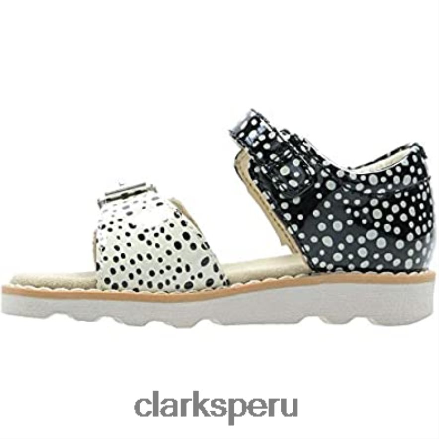Clarks Crown Bloom T sandalias con tira trasera para niña negro niños Clarks 40N4LX642 interés negro