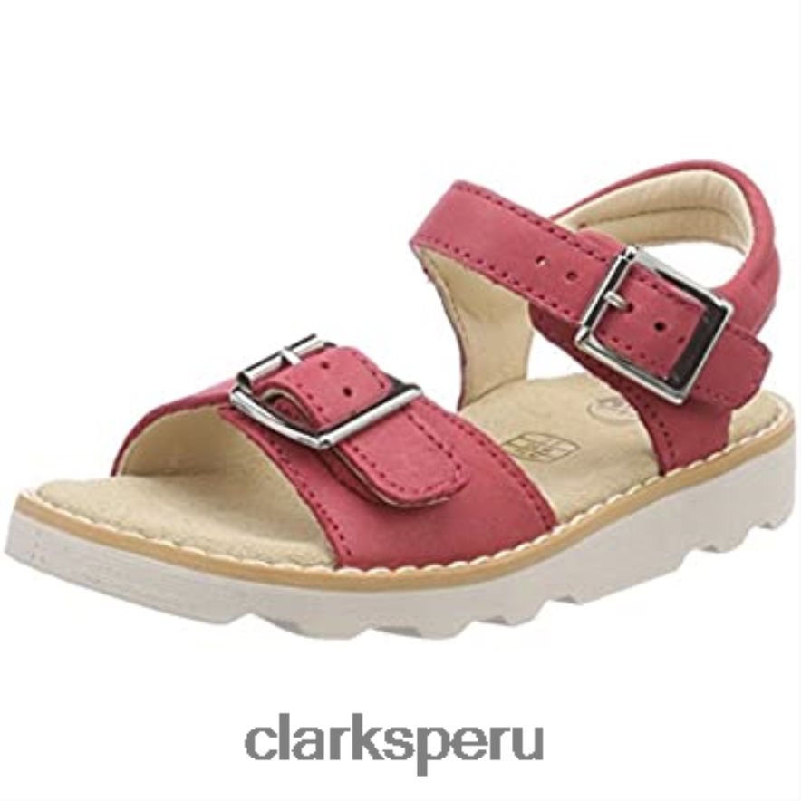 Sandalias con tira trasera para niña Crown Bloom T de cuero rosa de Clarks niños Clarks 40N4LX2497 cuero rosa