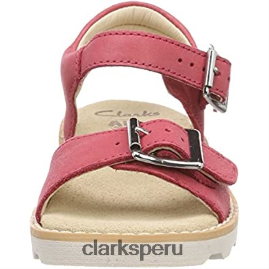 Sandalias con tira trasera para niña Crown Bloom T de cuero rosa de Clarks niños Clarks 40N4LX2497 cuero rosa