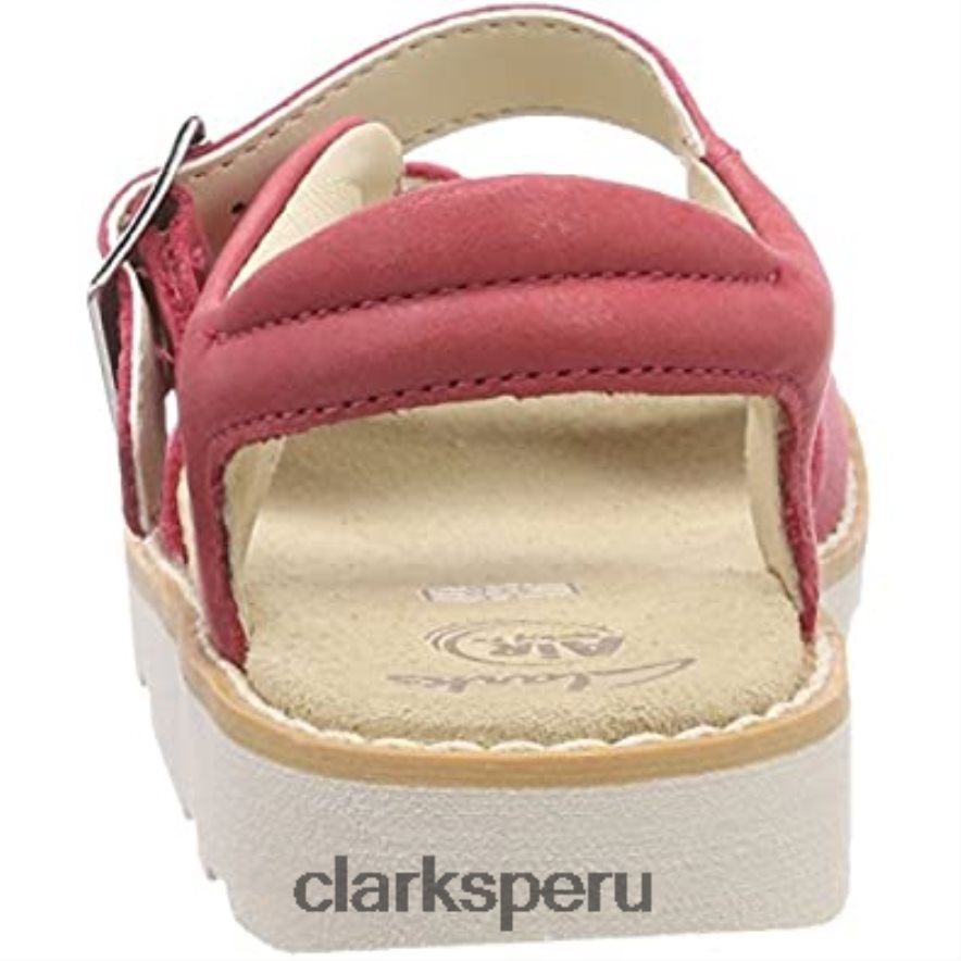 Sandalias con tira trasera para niña Crown Bloom T de cuero rosa de Clarks niños Clarks 40N4LX2497 cuero rosa