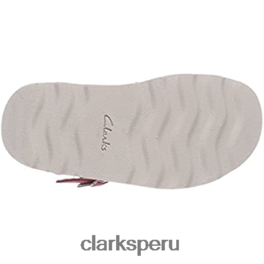 Sandalias con tira trasera para niña Crown Bloom T de cuero rosa de Clarks niños Clarks 40N4LX2497 cuero rosa
