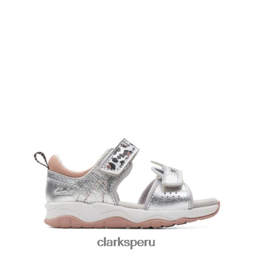 c lowder print niño plata clarks plata niños Clarks 40N4LX6861 plata