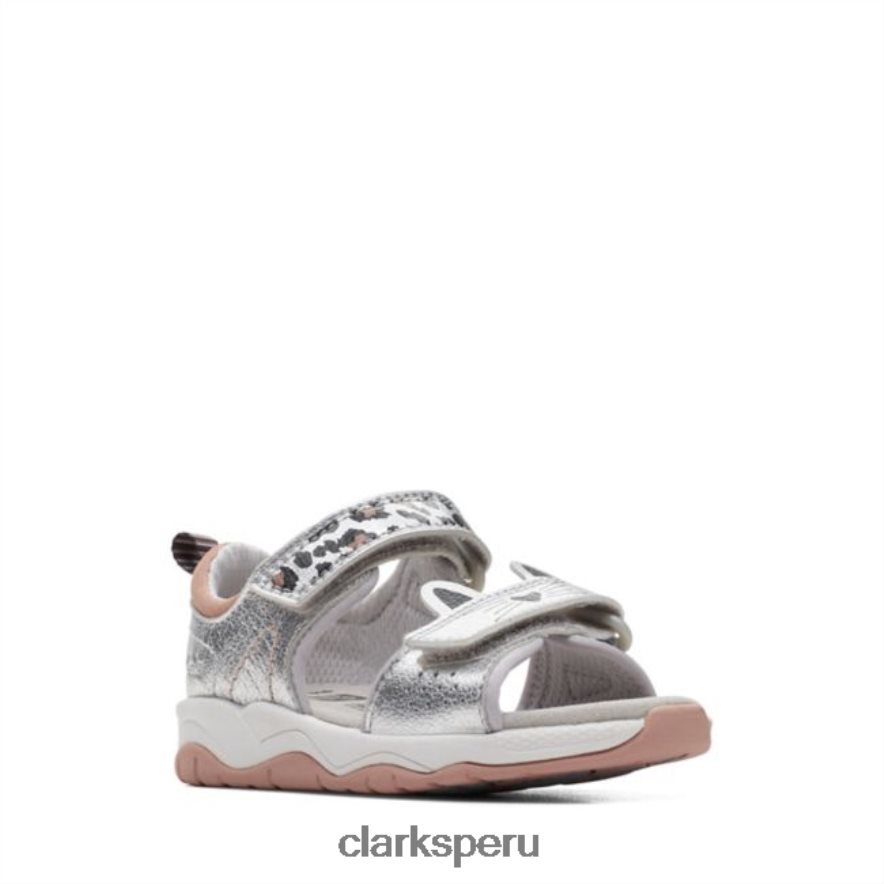 c lowder print niño plata clarks plata niños Clarks 40N4LX6861 plata