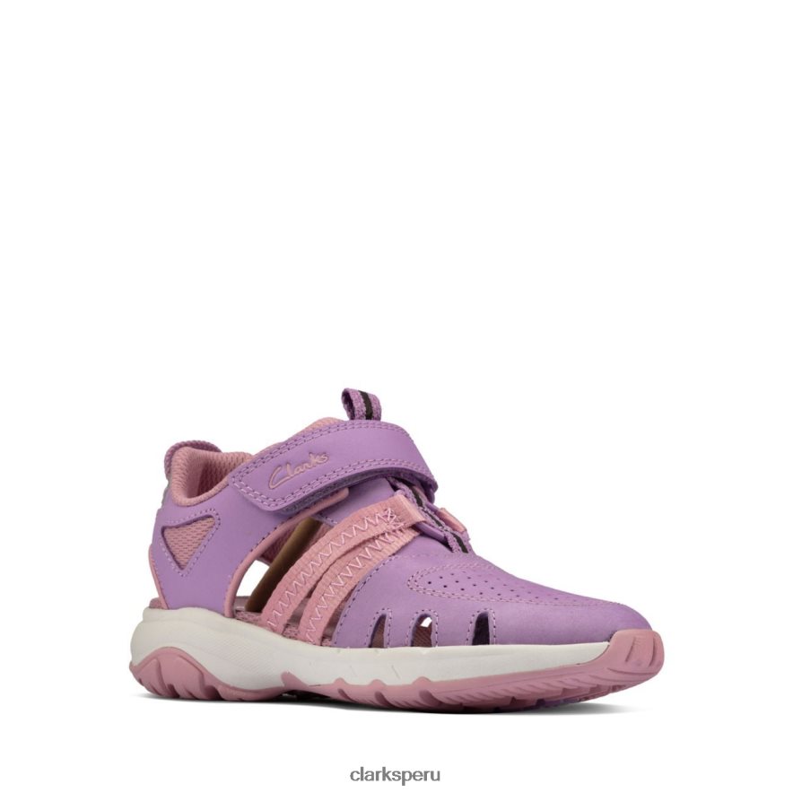 clarks cuero lila rock surf k niños Clarks 40N4LX3811 cuero lila