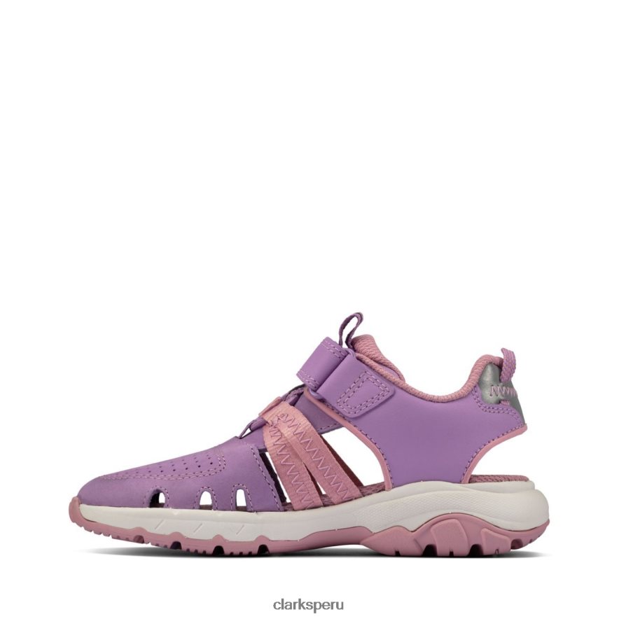 clarks cuero lila rock surf k niños Clarks 40N4LX3811 cuero lila